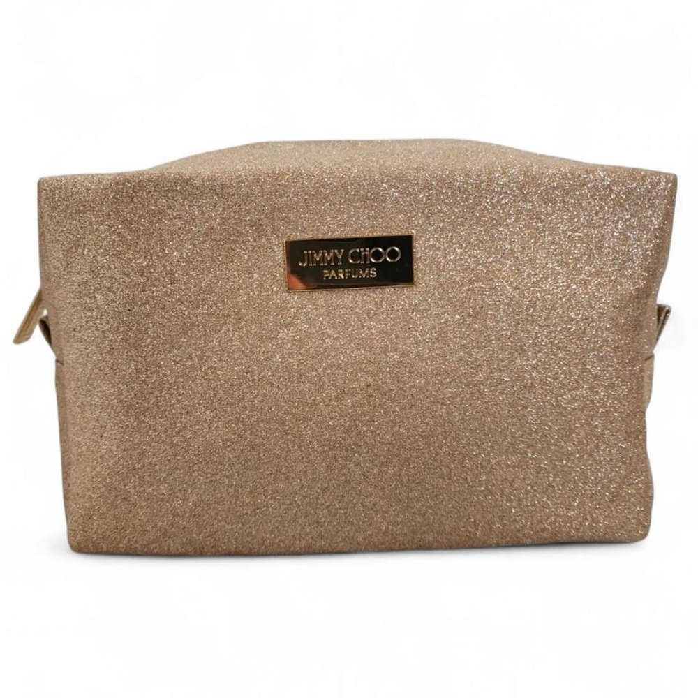 Jimmy Choo Parfums Gold Shimmery Cosmetic Bag Pouch